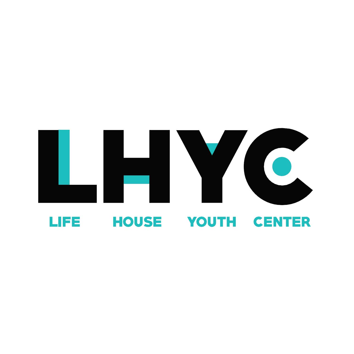 Life House Youth Center logo: bold black LHY C letters with teal accents and the words LIFE, HOUSE, YOUTH, CENTER in teal below.